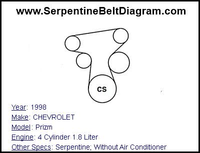 1998 CHEVROLET Prizm with 4 Cylinder 1.8 Liter Engine