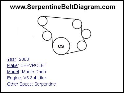 2000 CHEVROLET Monte Carlo with V6 3.4 Liter Engine