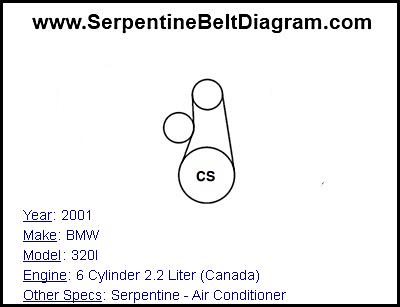 2001 BMW 320I with 6 Cylinder 2.2 Liter (Canada) Engine