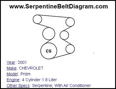 2001 CHEVROLET Prizm with 4 Cylinder 1.8 Liter Engine