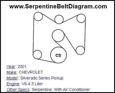 2001 CHEVROLET Silverado Series Pickup with V6 4.3 Liter Engine