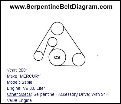 2001 MERCURY Sable with V6 3.0 Liter Engine