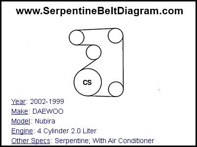 2002-1999 DAEWOO Nubira with 4 Cylinder 2.0 Liter Engine