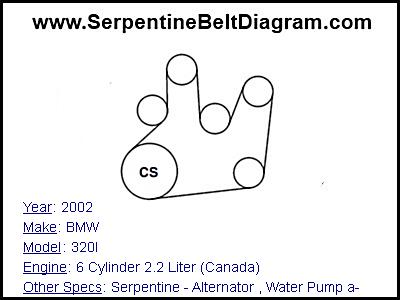 2002 BMW 320I with 6 Cylinder 2.2 Liter (Canada) Engine