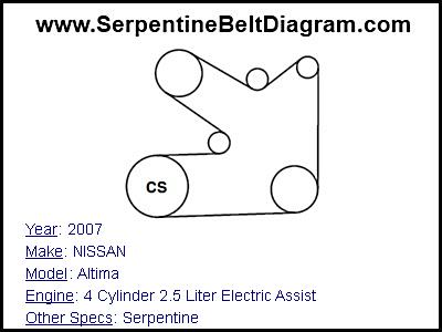 2007 NISSAN Altima with 4 Cylinder 2.5 Liter Electric Assist Engine