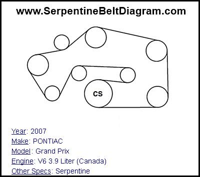 2007 PONTIAC Grand Prix with V6 3.9 Liter (Canada) Engine